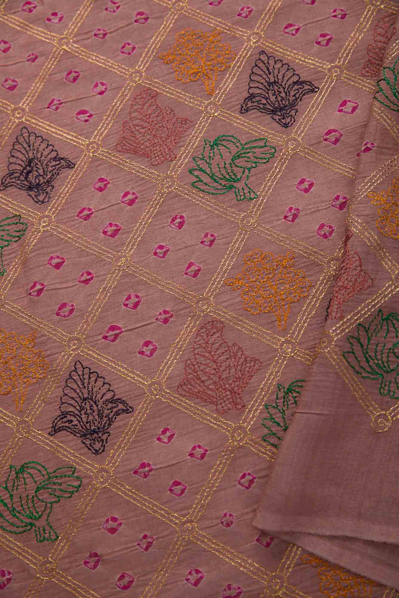 Imperial Pink Tussar Silk Dress Material
