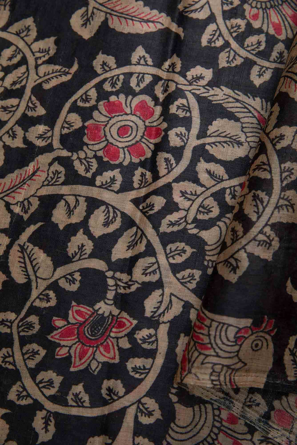 Black Tussar Silk Dress Material
