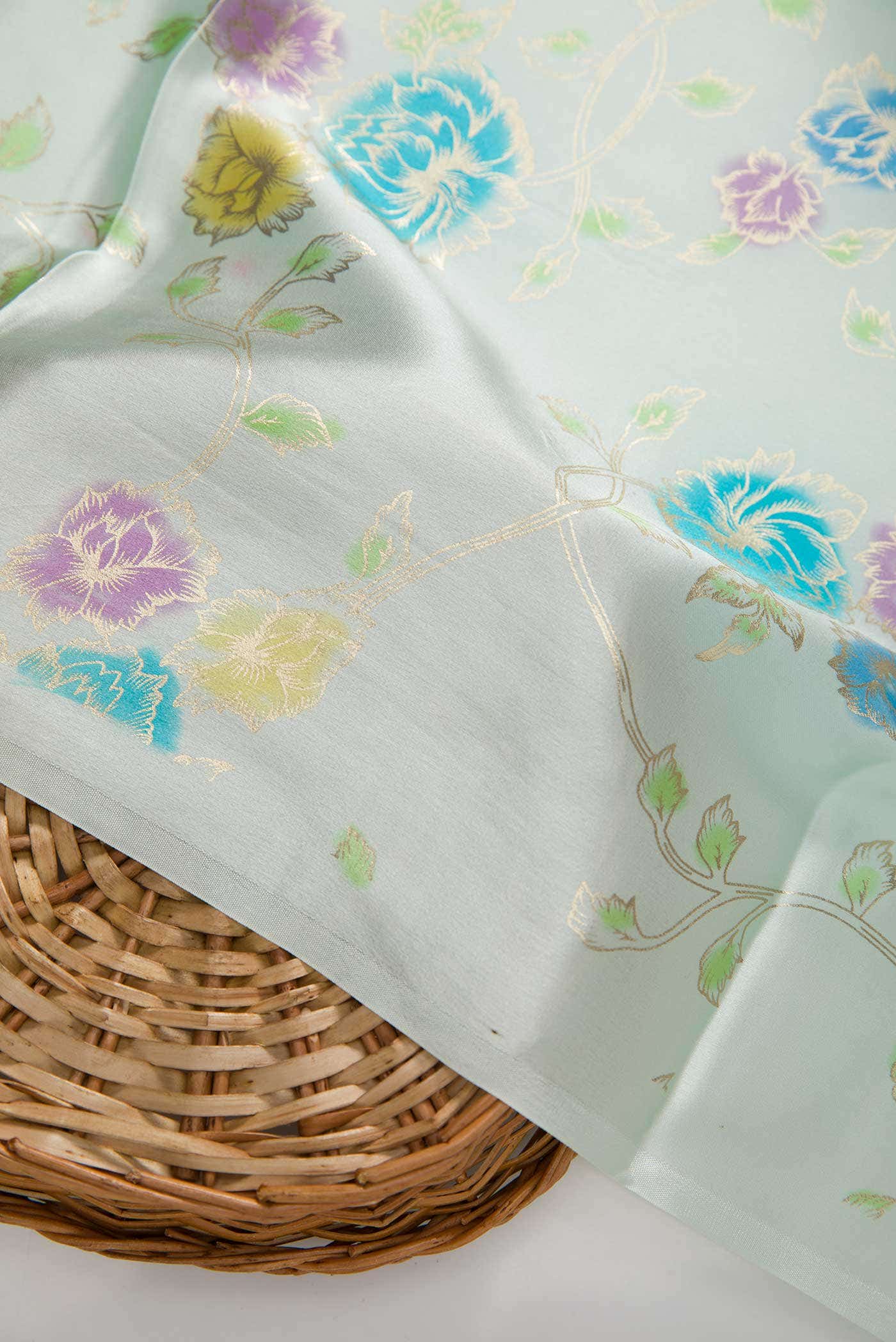 Blue Crepe Dress Material