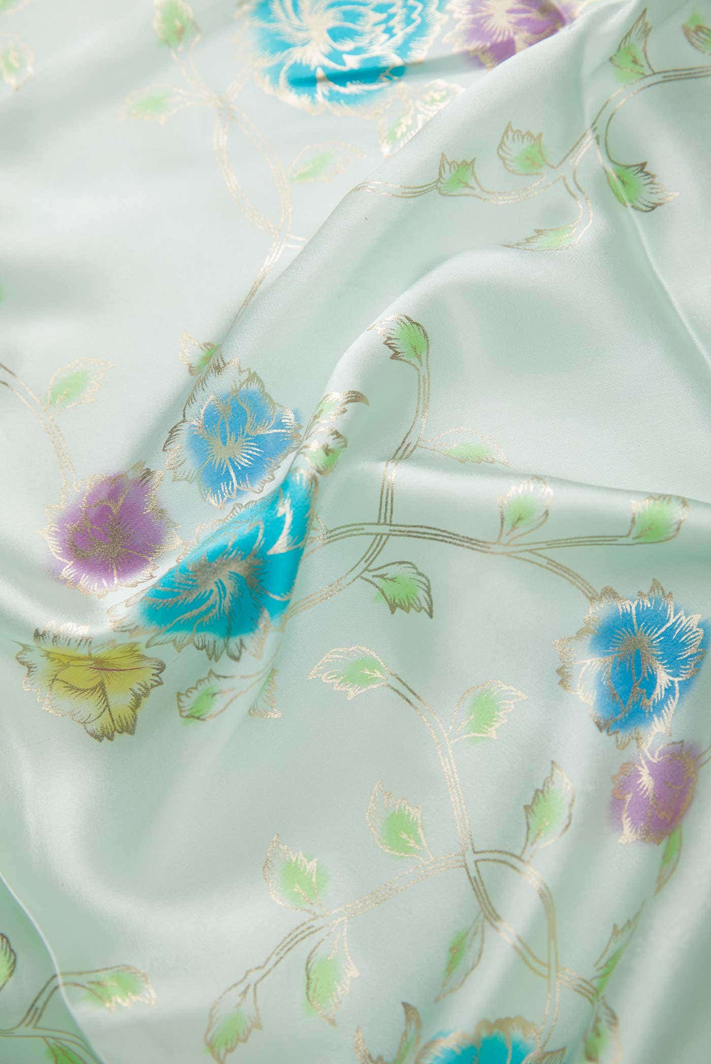 Blue Crepe Dress Material