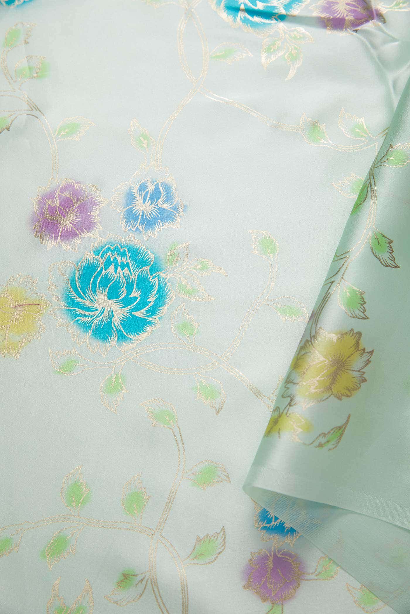 Blue Crepe Dress Material