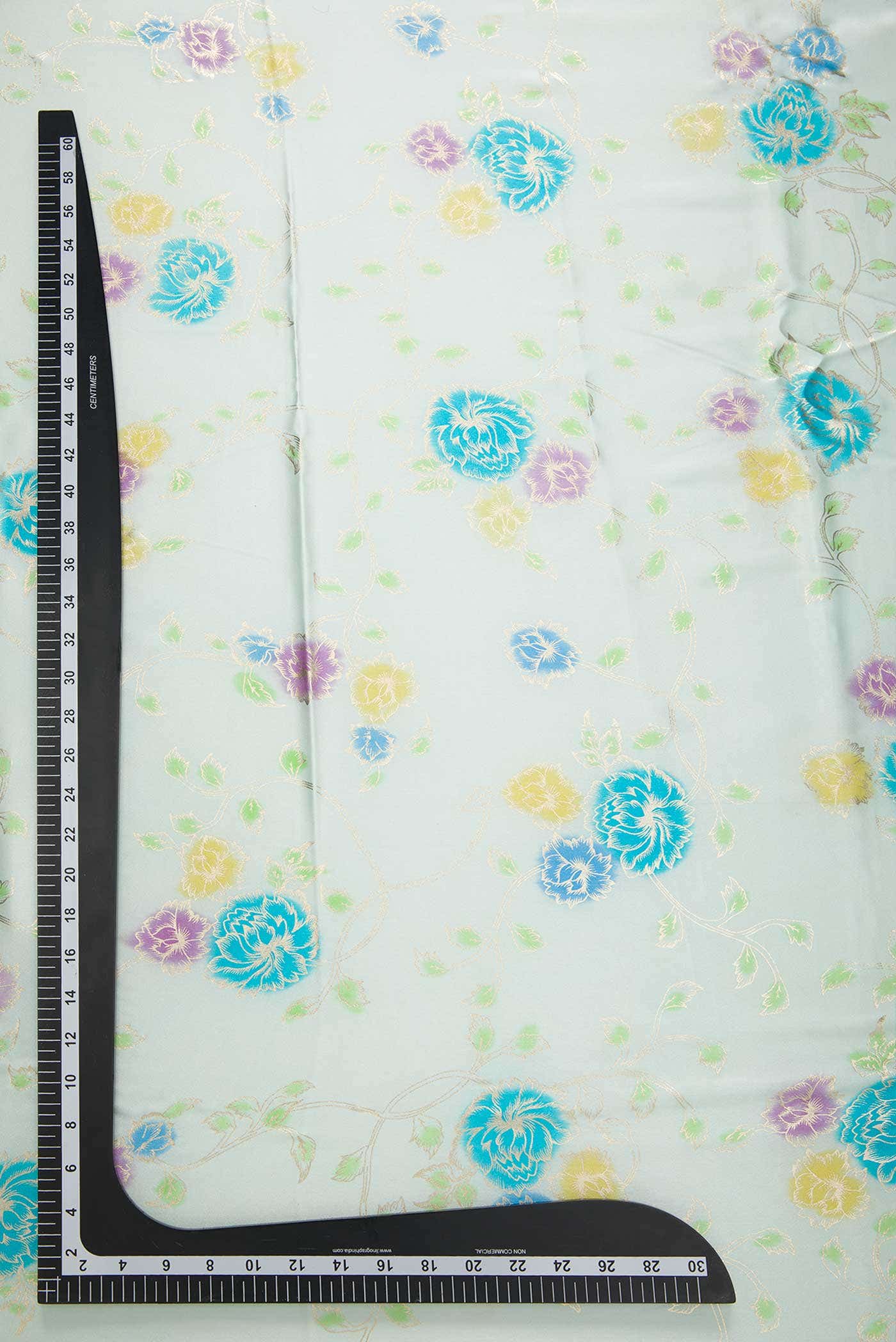 Blue Crepe Dress Material