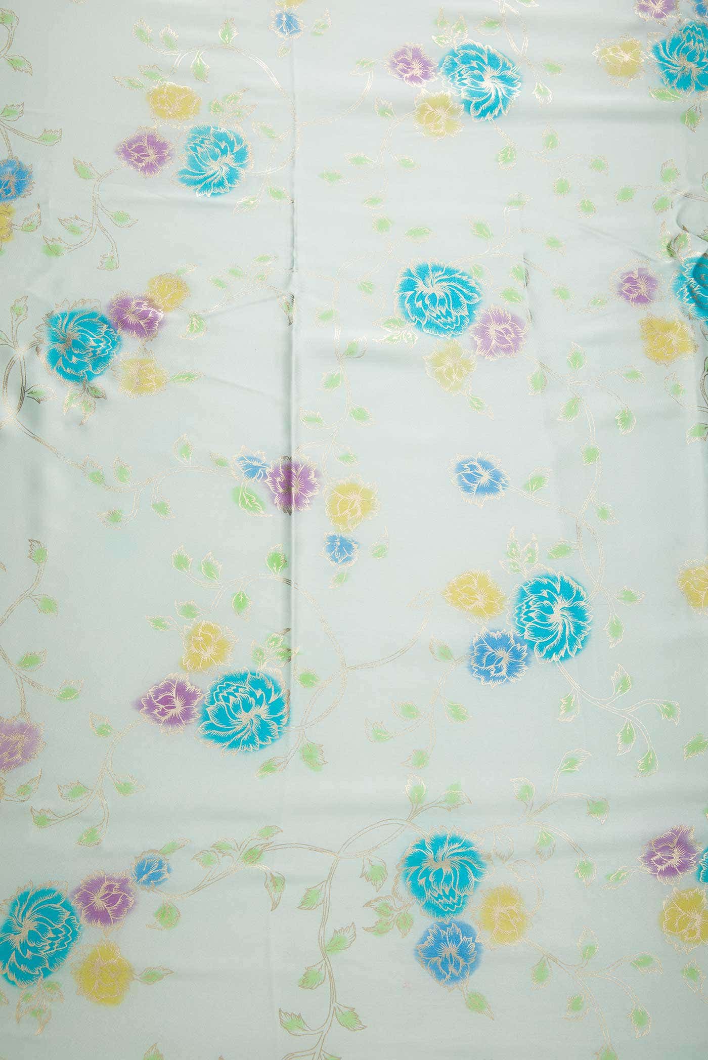 Blue Crepe Dress Material