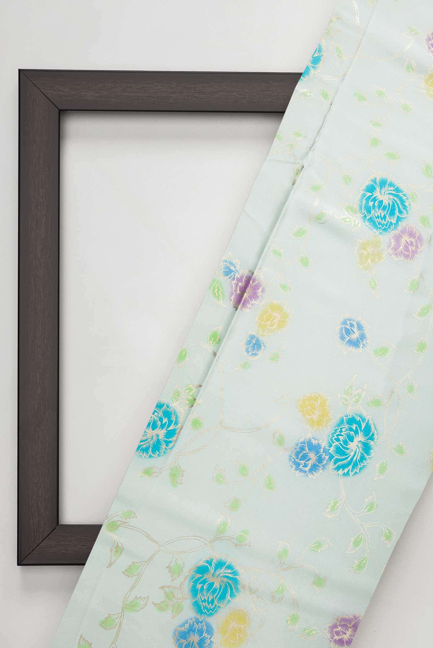 Blue Crepe Dress Material