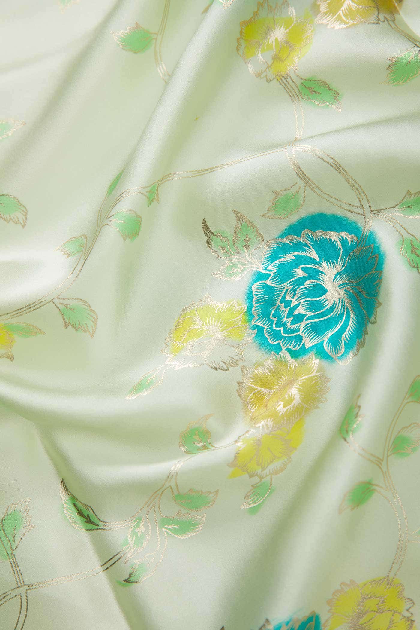 Green Crepe Dress Material