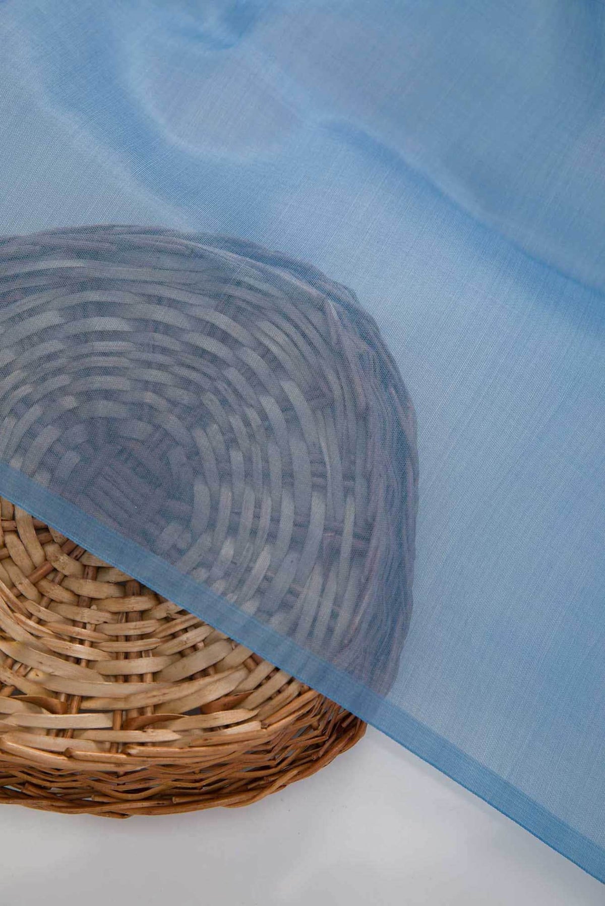 Blue Organza Silk Dress Material