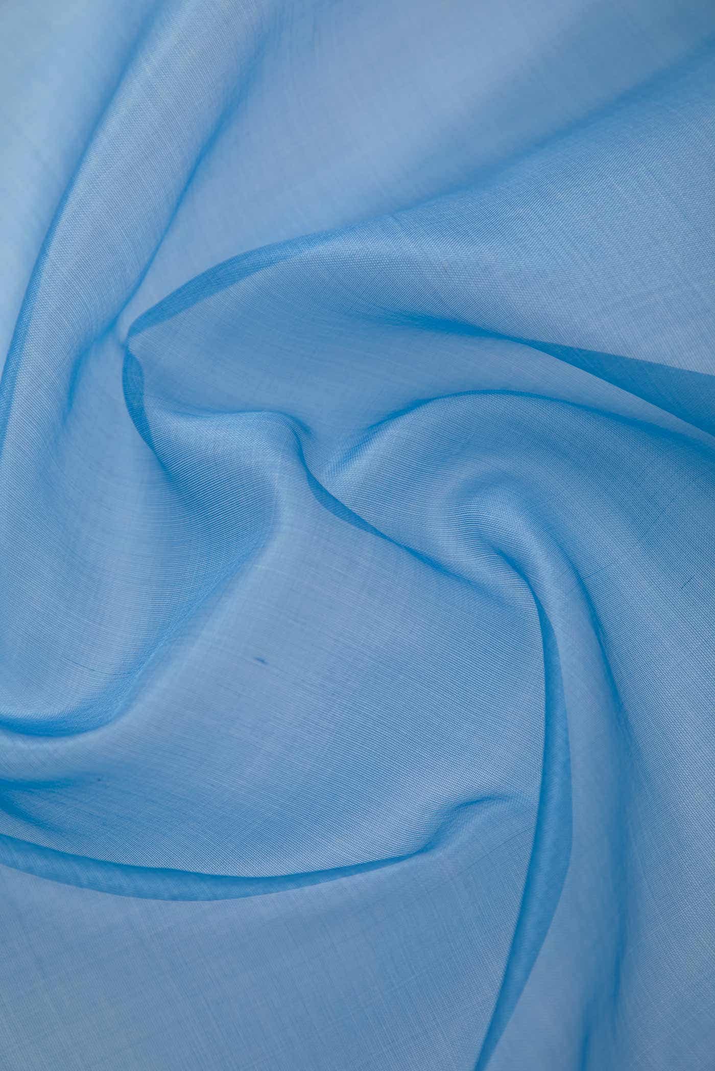 Blue Organza Silk Dress Material
