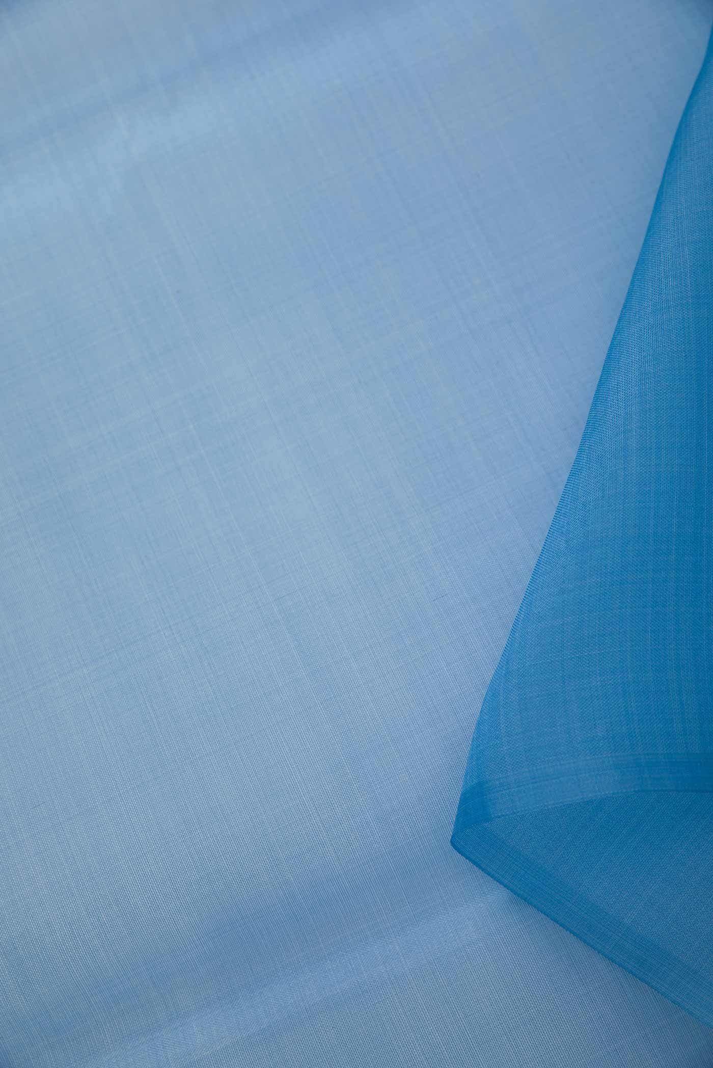 Blue Organza Silk Dress Material