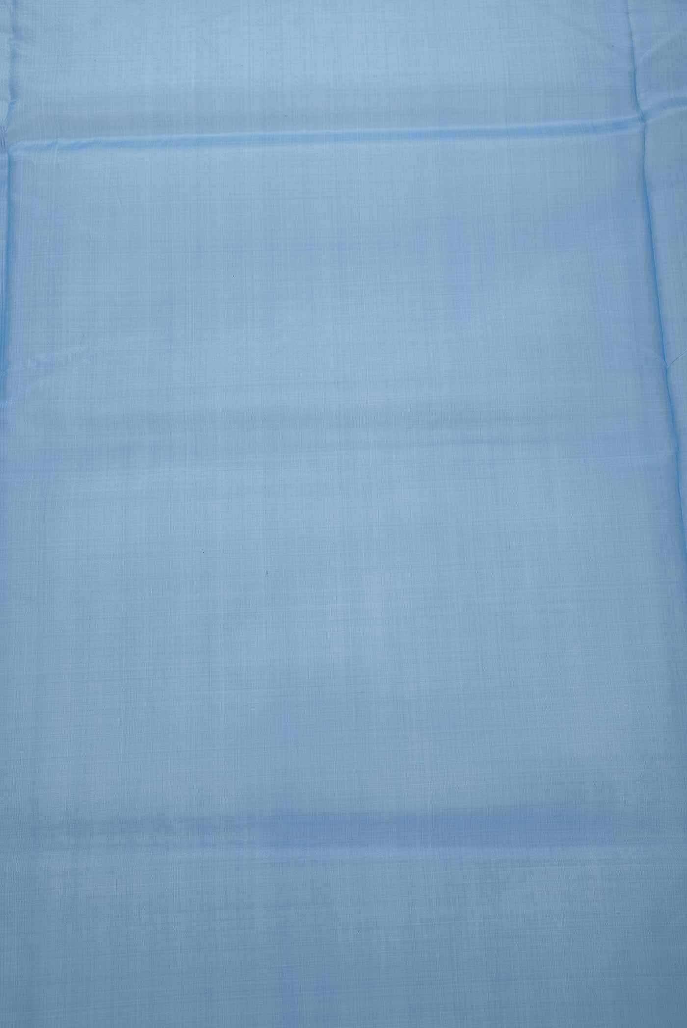 Blue Organza Silk Dress Material
