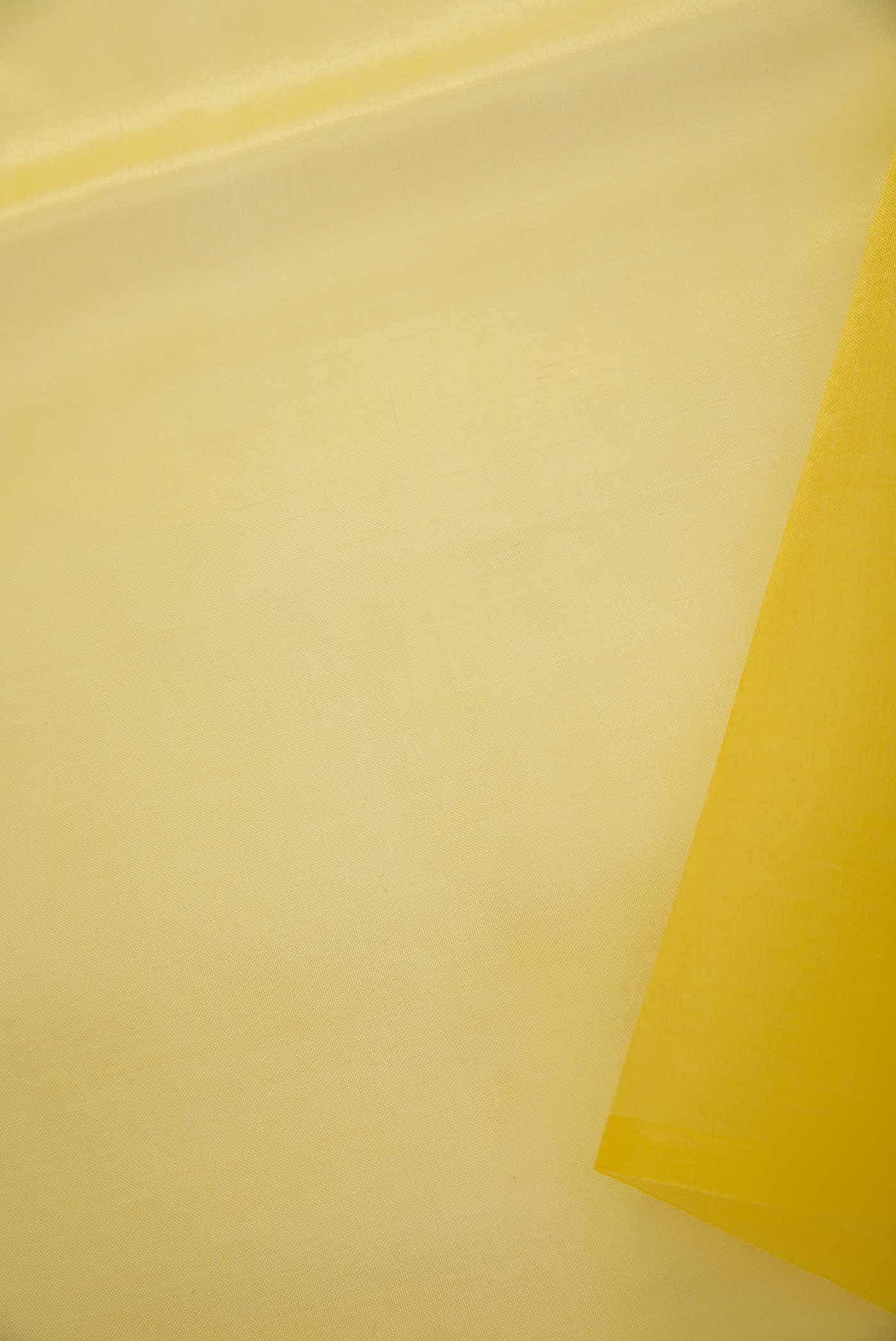 Yellow Organza Silk Dress Material