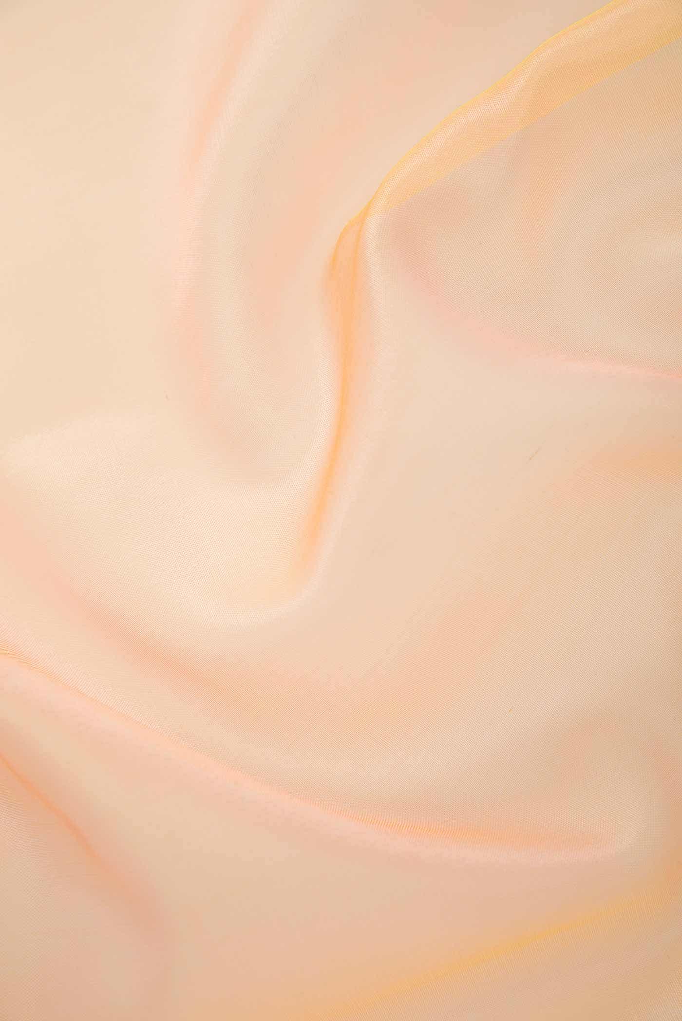 Peach Organza Silk Dress Material