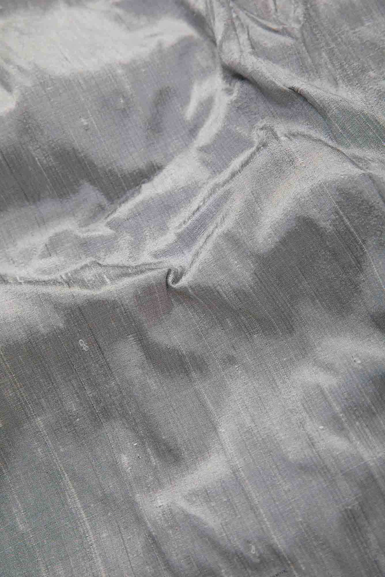 Grey Raw Silk Dress Material