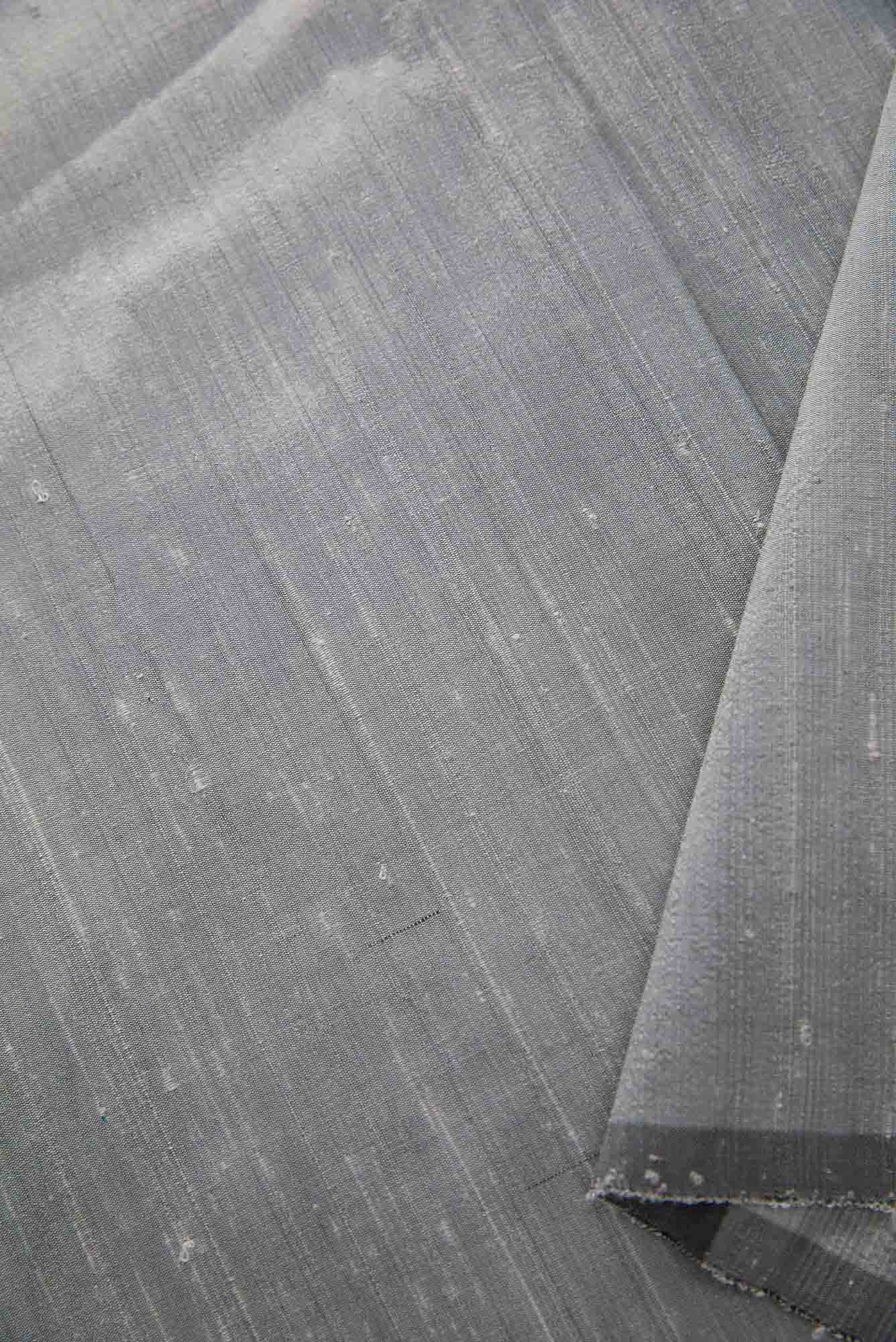 Grey Raw Silk Dress Material
