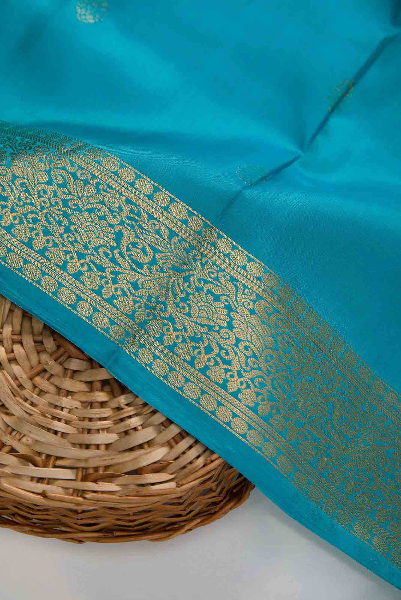 Sky Blue Kanchipuram Silk Dress Material
