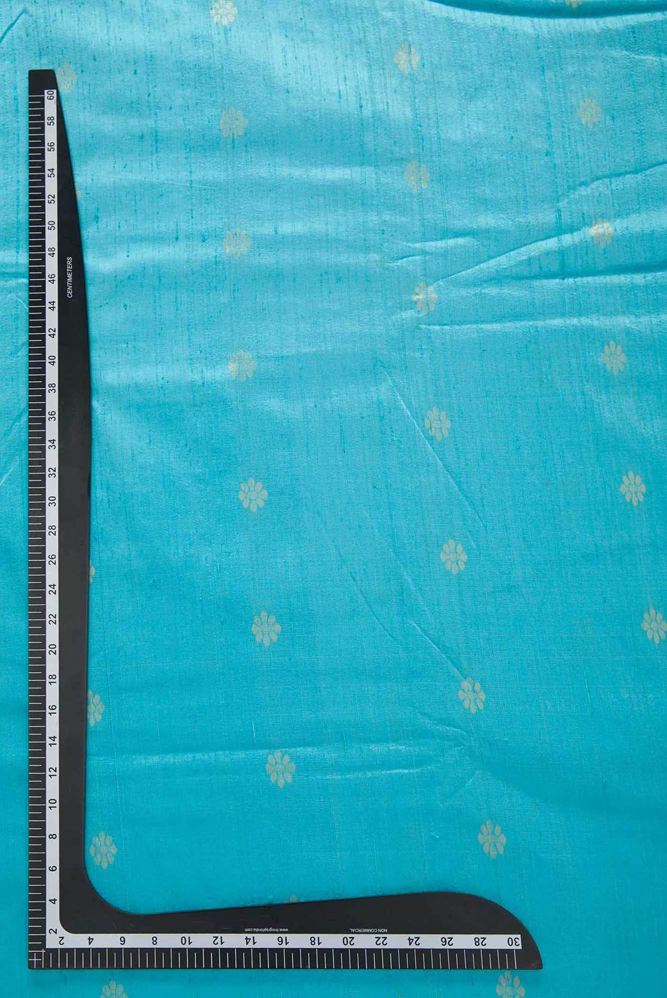 Blue Raw Silk Dress Material