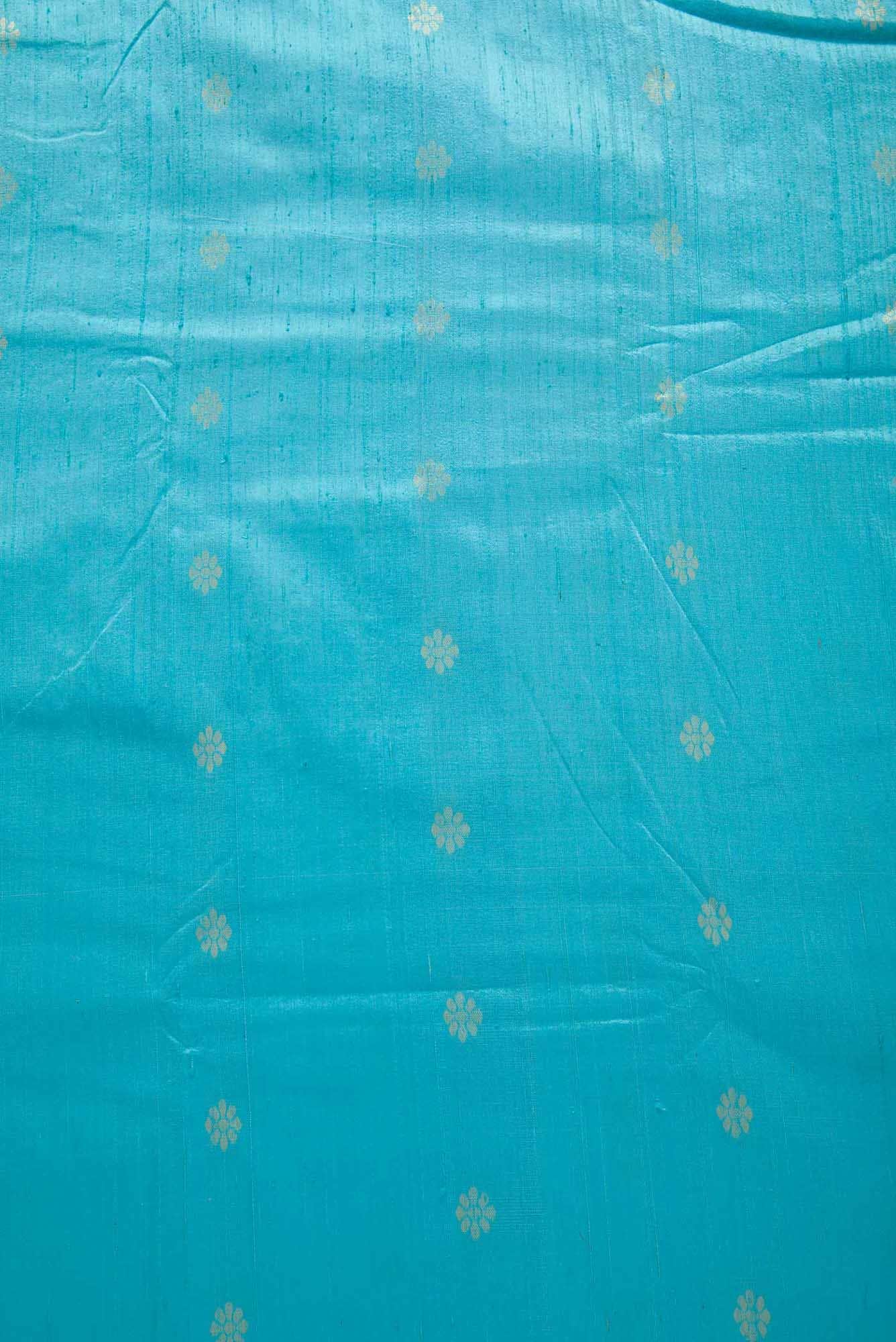 Blue Raw Silk Dress Material