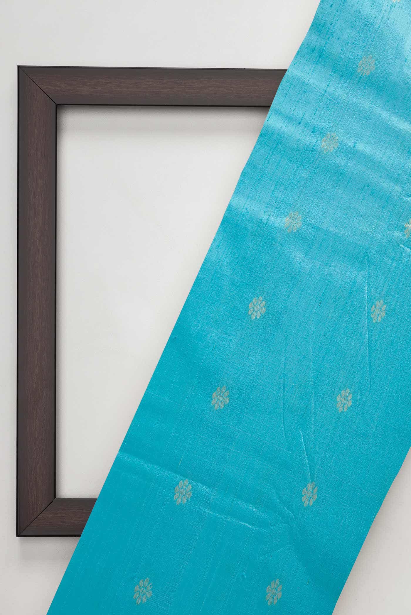 Blue Raw Silk Dress Material