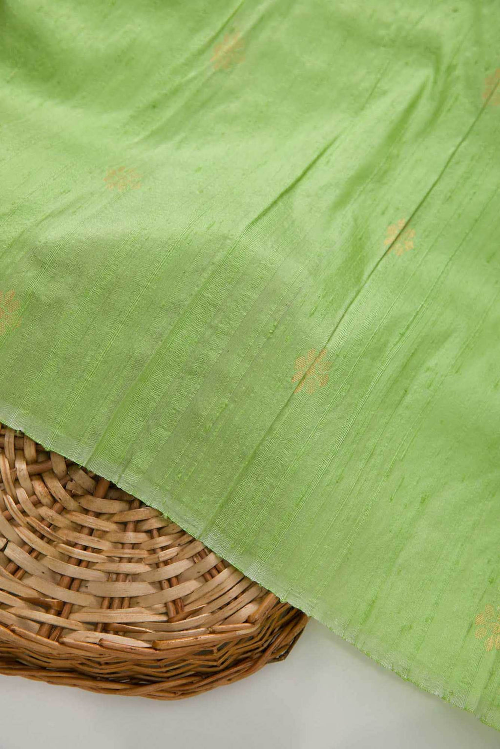 Pista Green Raw Silk Dress Material