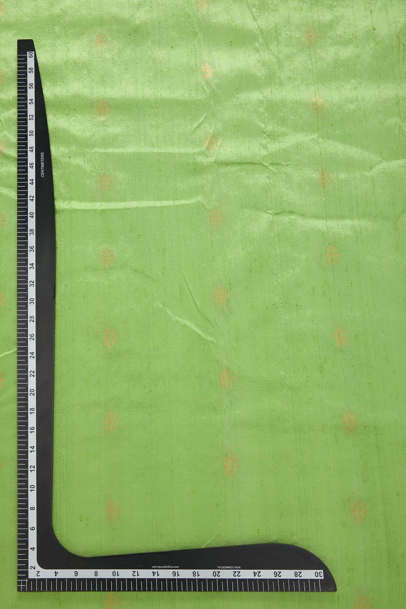 Pista Green Raw Silk Dress Material