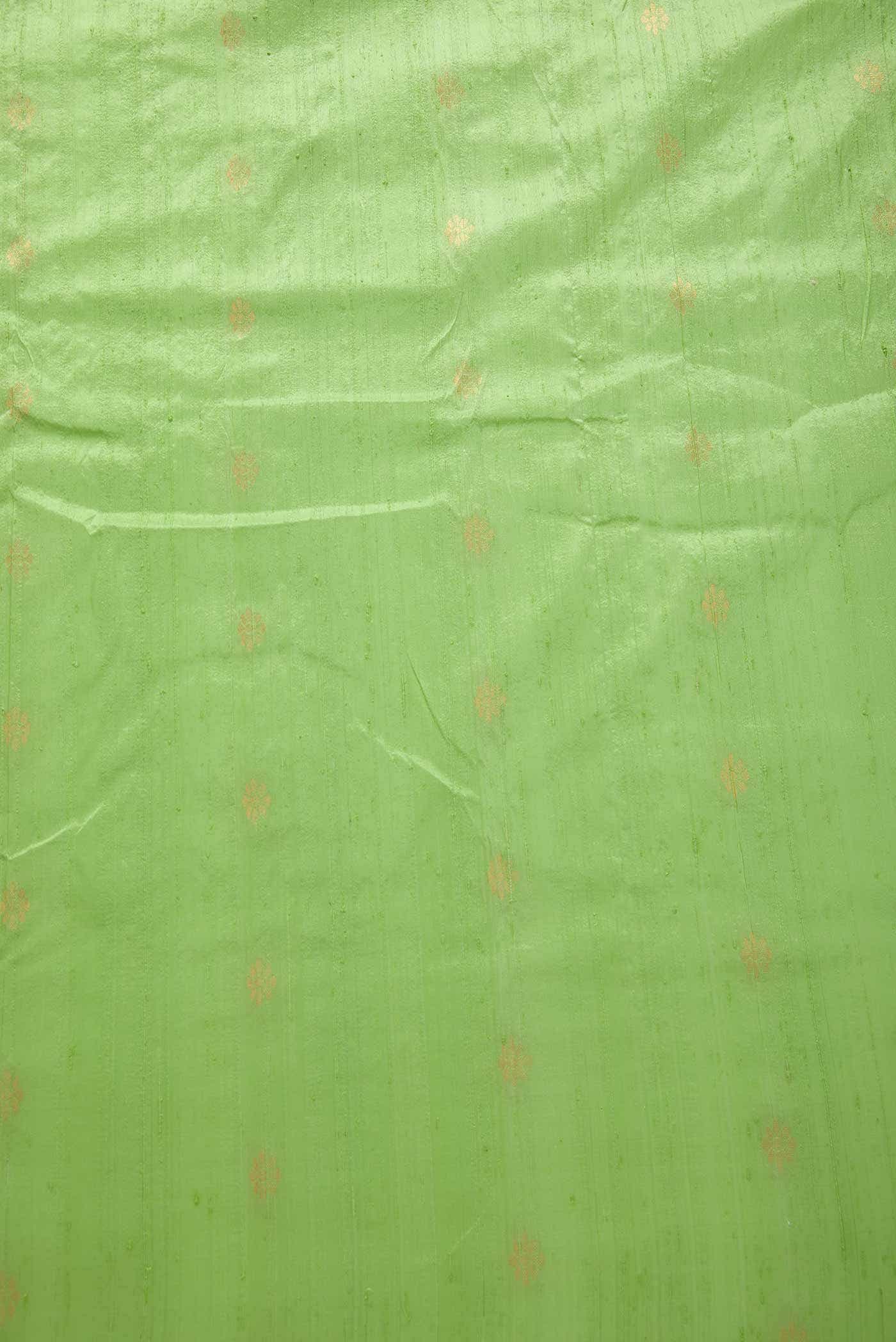 Pista Green Raw Silk Dress Material