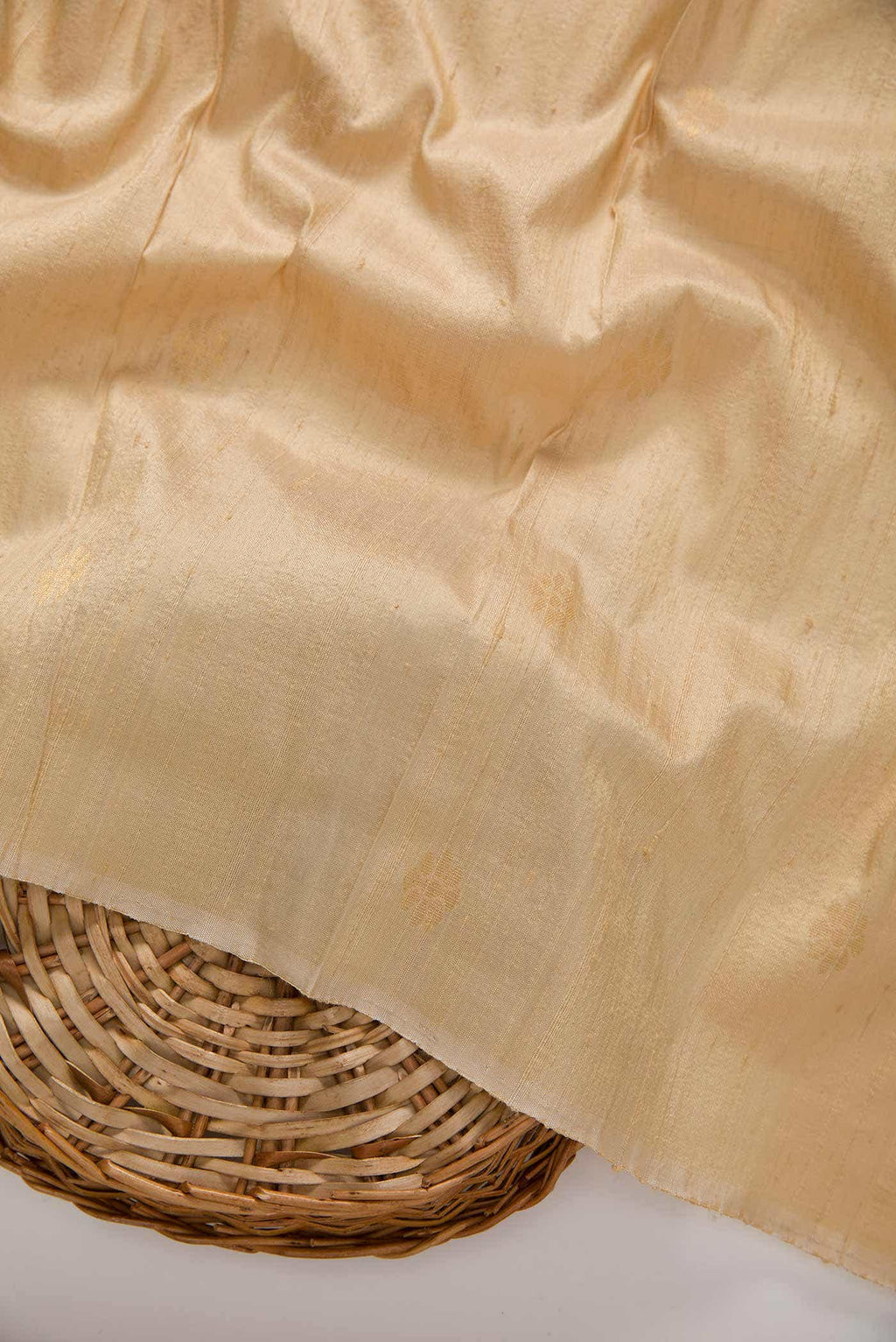 Cream Raw Silk Dress Material