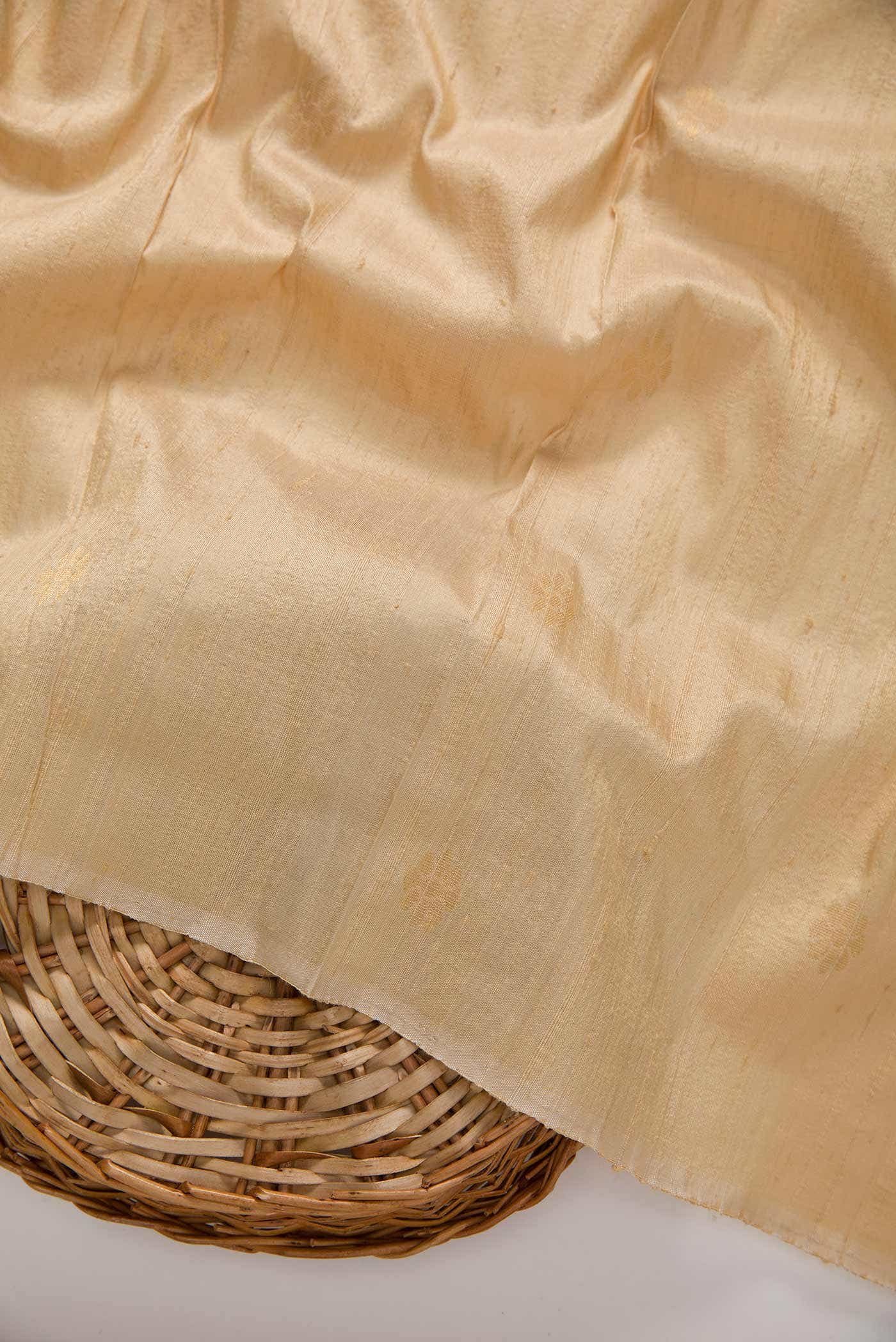 Cream Raw Silk Dress Material