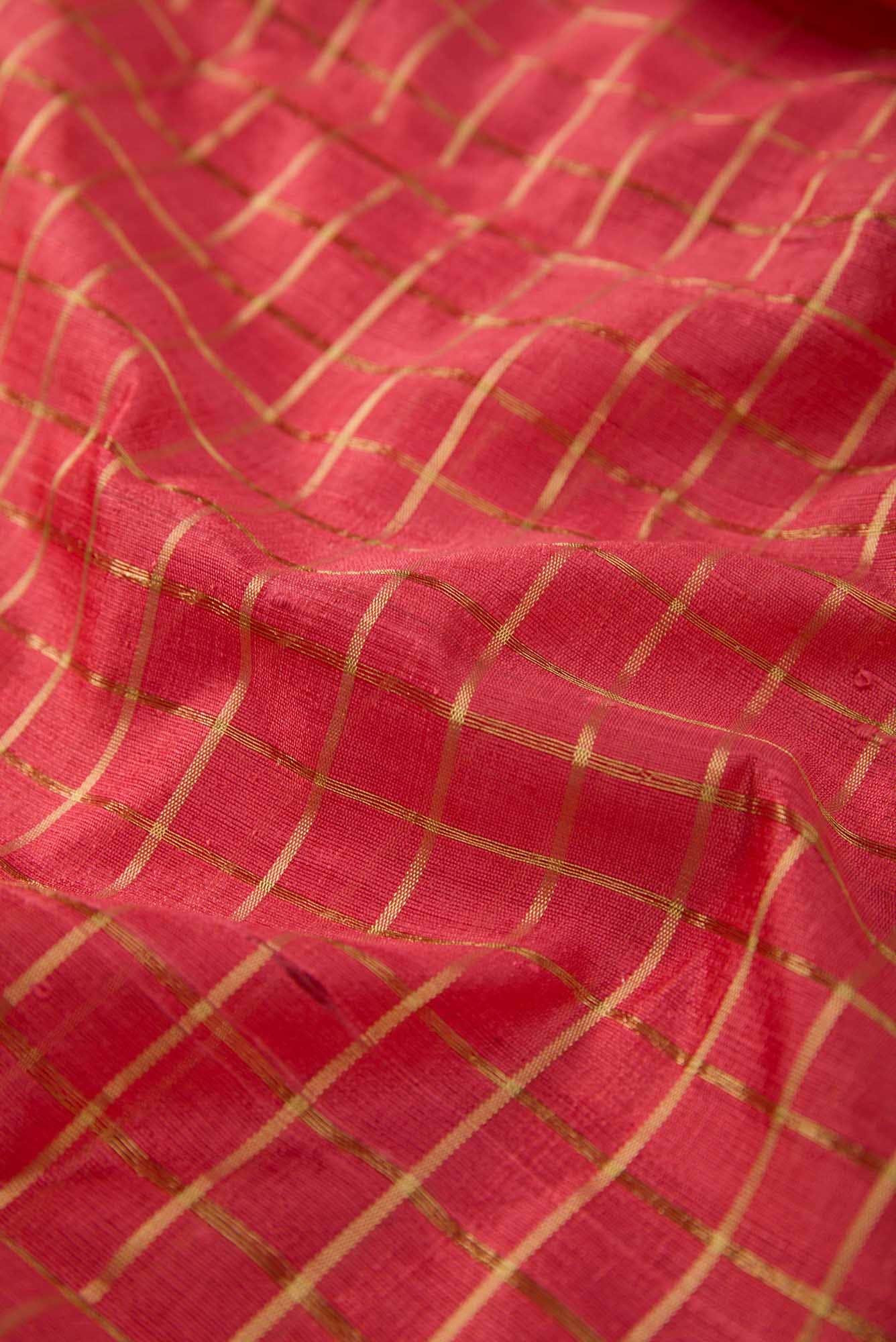 Peach Raw Silk Dress Material