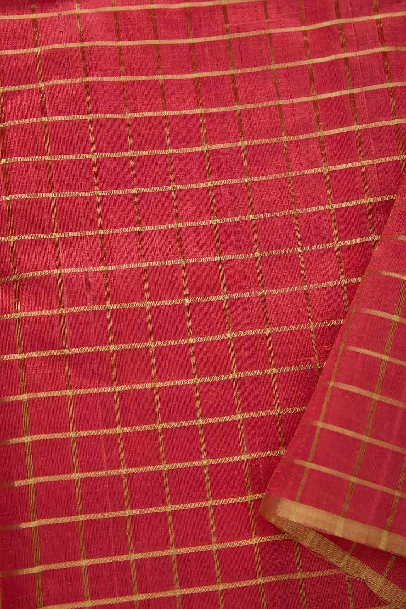 Peach Raw Silk Dress Material