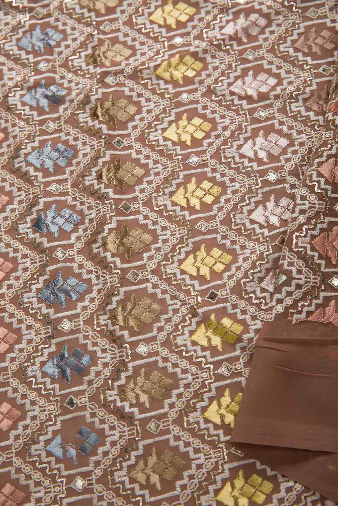 Brown Georgette Dress Material