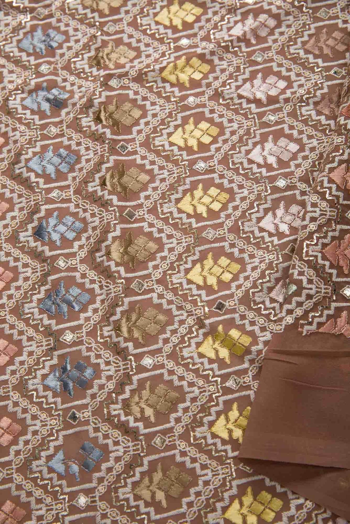 Brown Georgette Dress Material