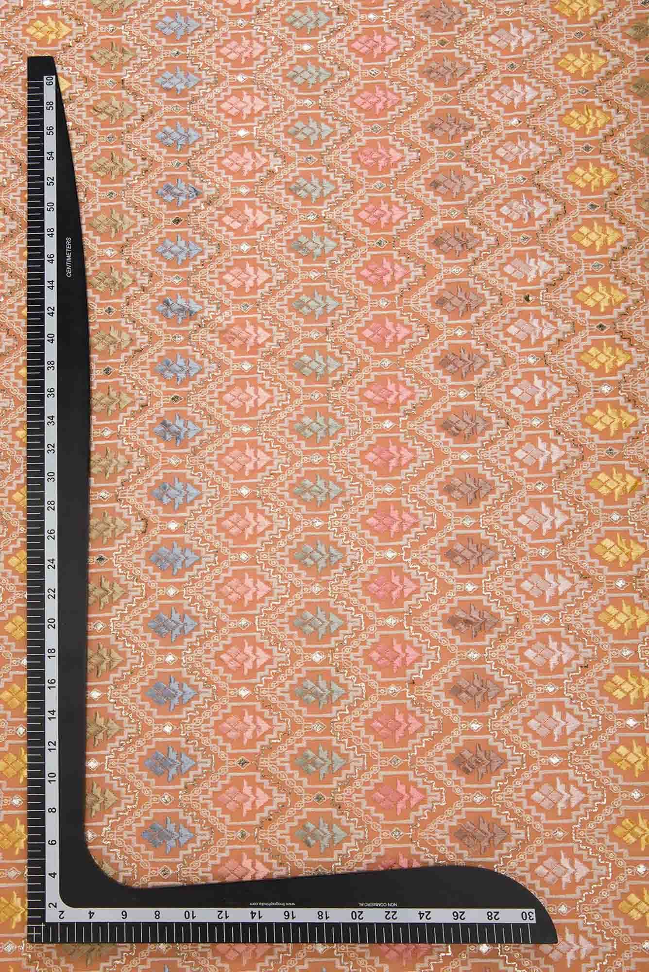 Peach Georgette Dress Material