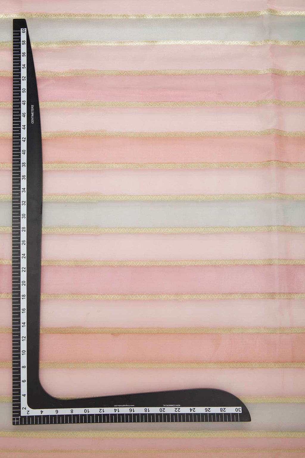 Brown Pink and Blue Organza Silk Dress Material