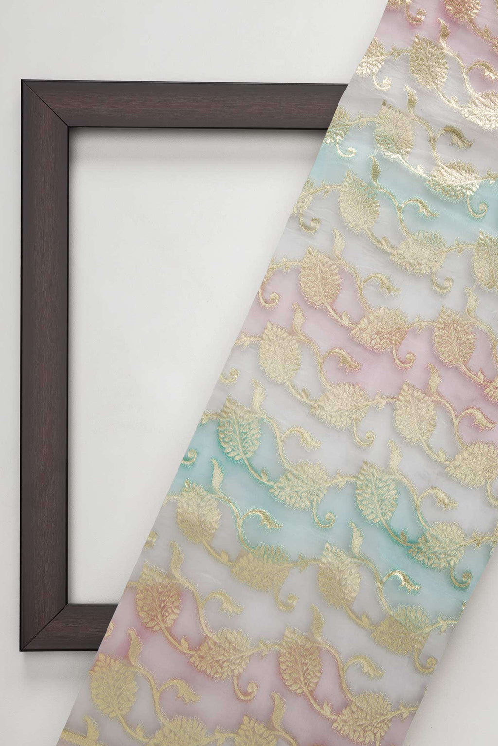 Blue and Lavender Organza Silk Dress Material