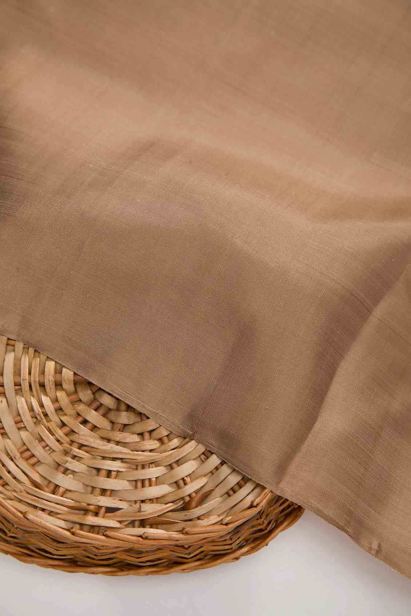 Beige Kanchipuram Silk Dress Material