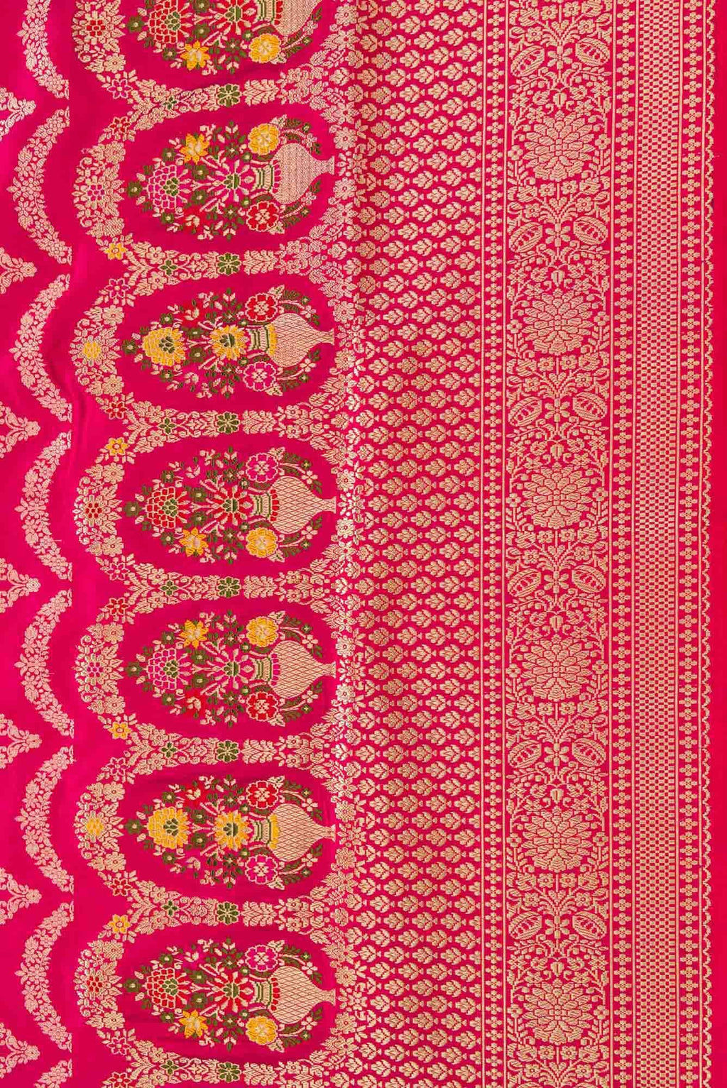 Pure Silk Pure Zari Pink Dual Tone Banarasi Saree