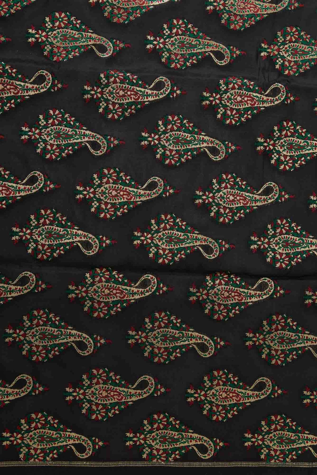 Black Banarasi Silk Dress Material