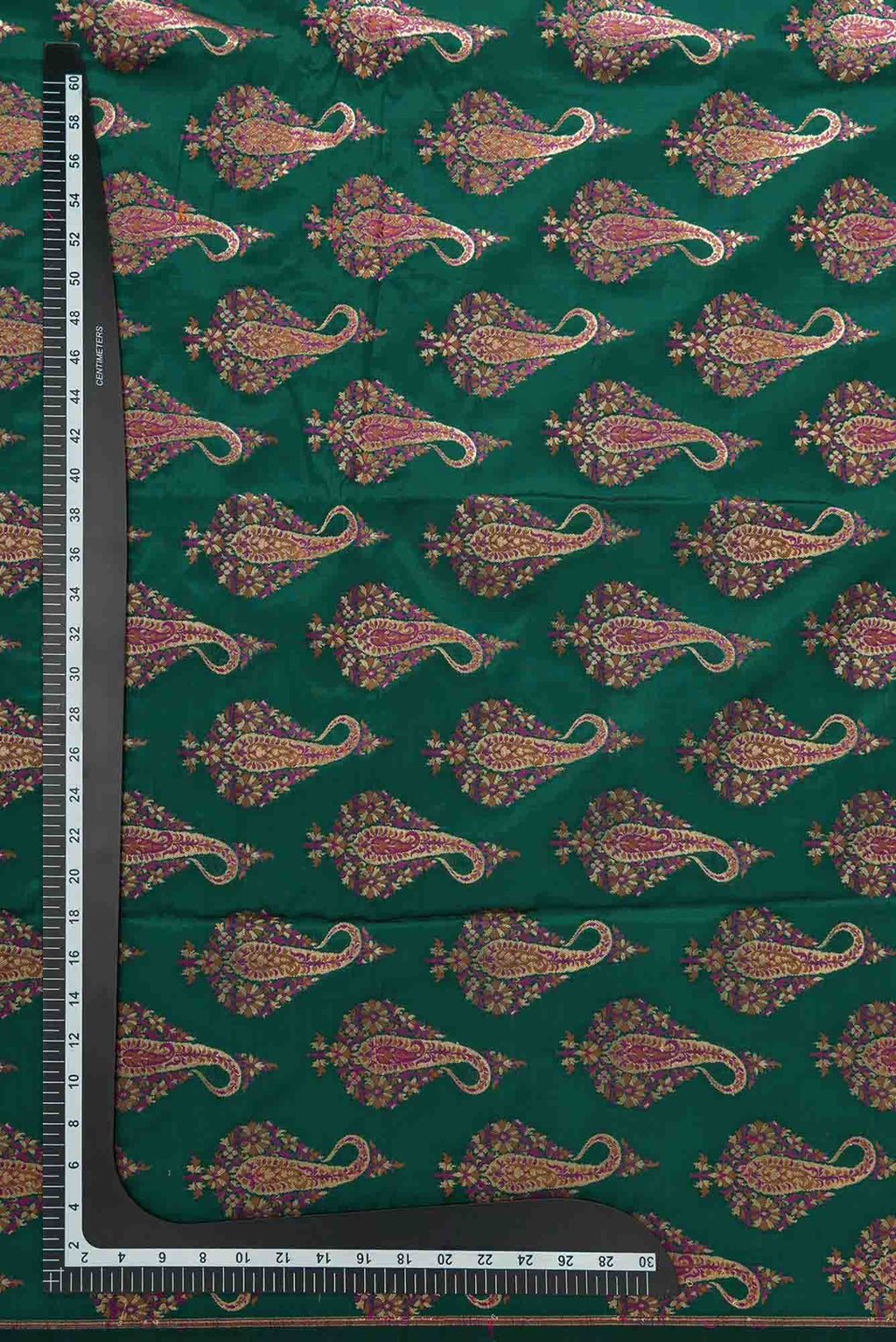 Green Banarasi Silk Dress Material