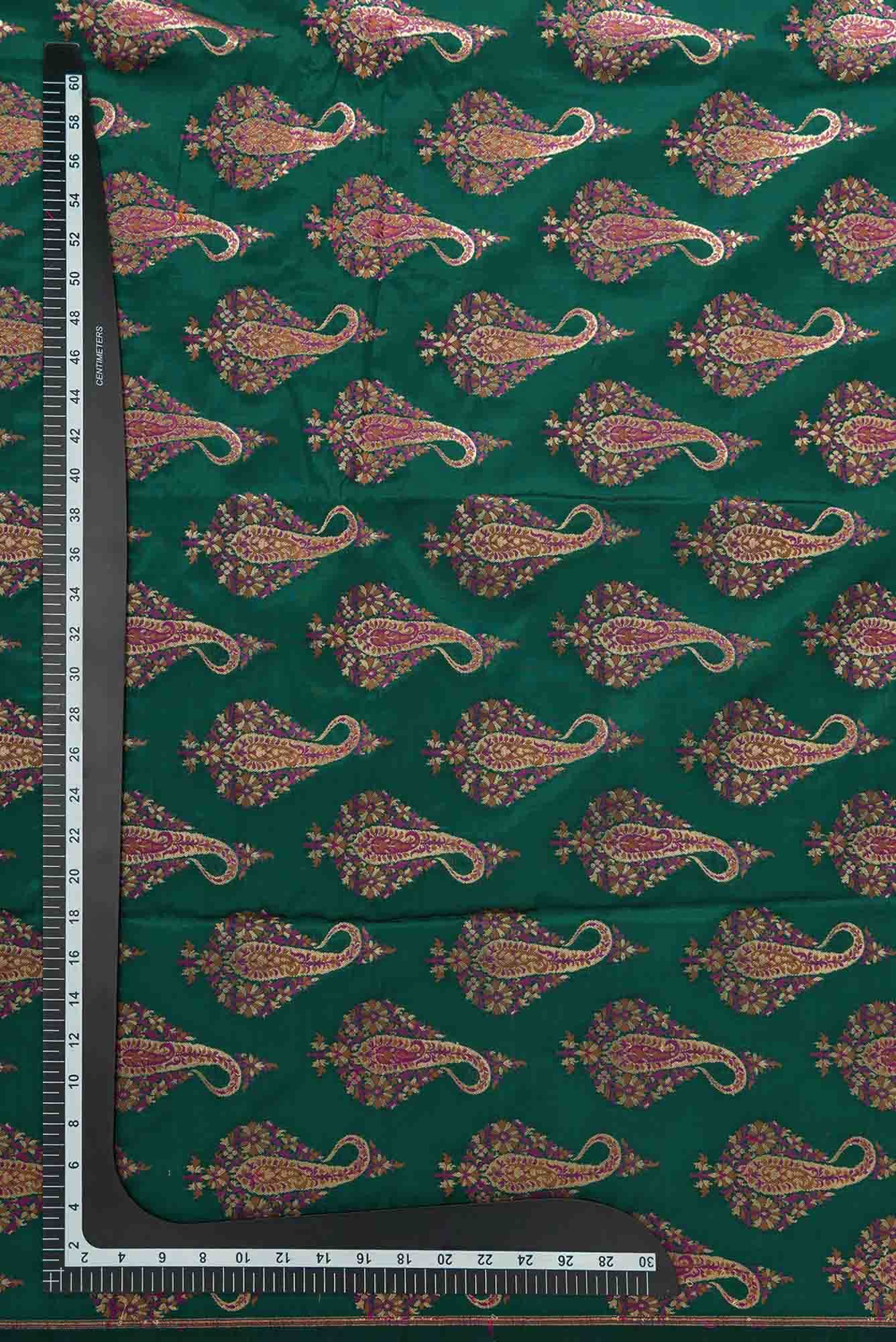 Green Banarasi Silk Dress Material
