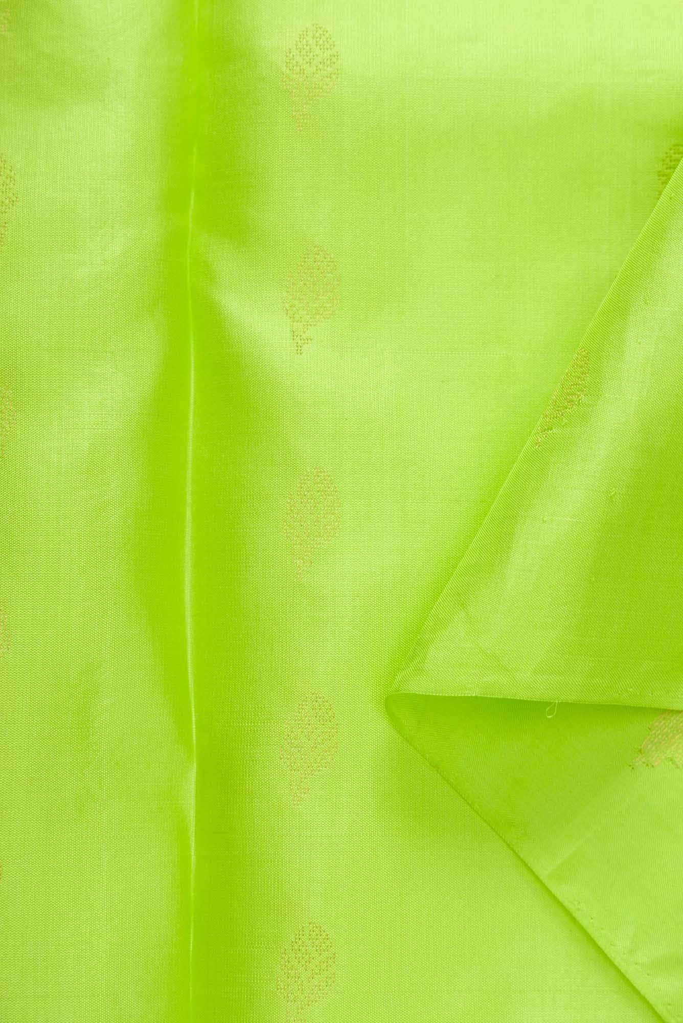 Parrot Green Kanchipuram Silk Dress Material