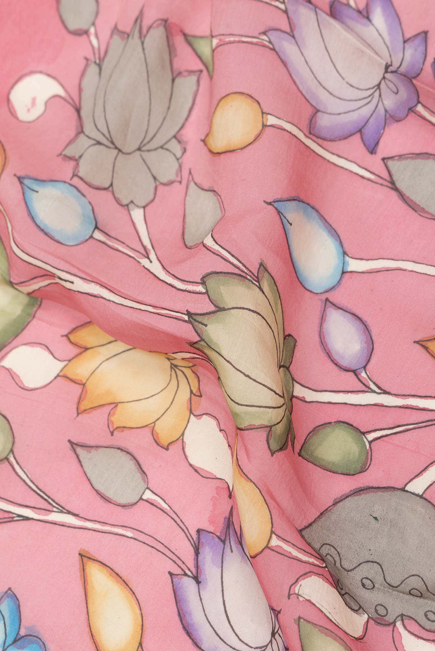Pink Dual Tone Tussar Silk Saree