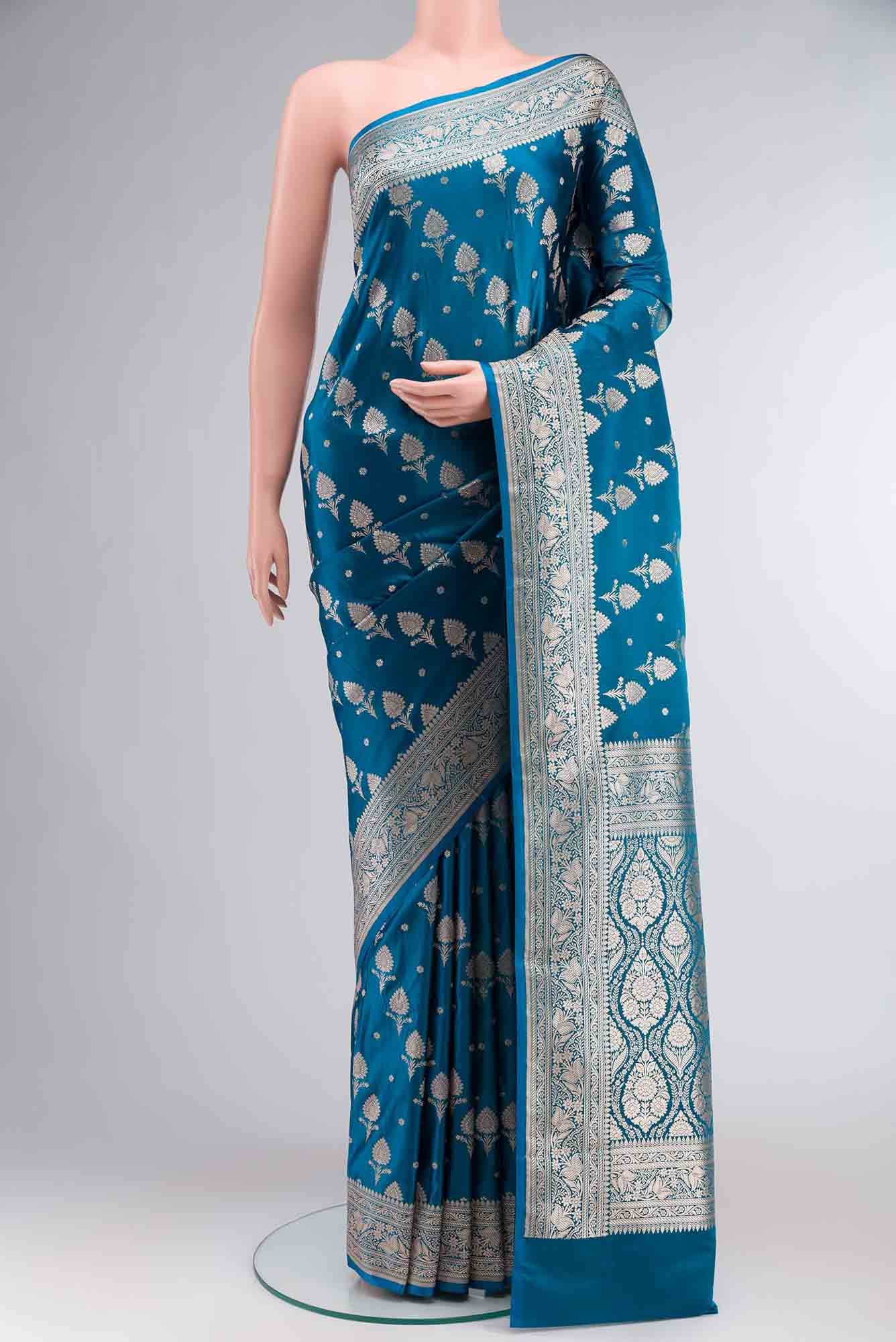 Blue Banarasi Silk Saree