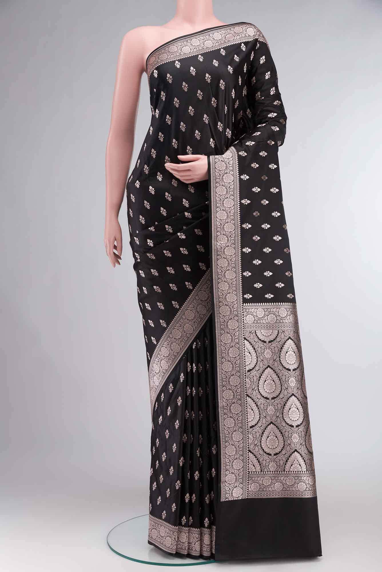 Black Banarasi Silk Saree
