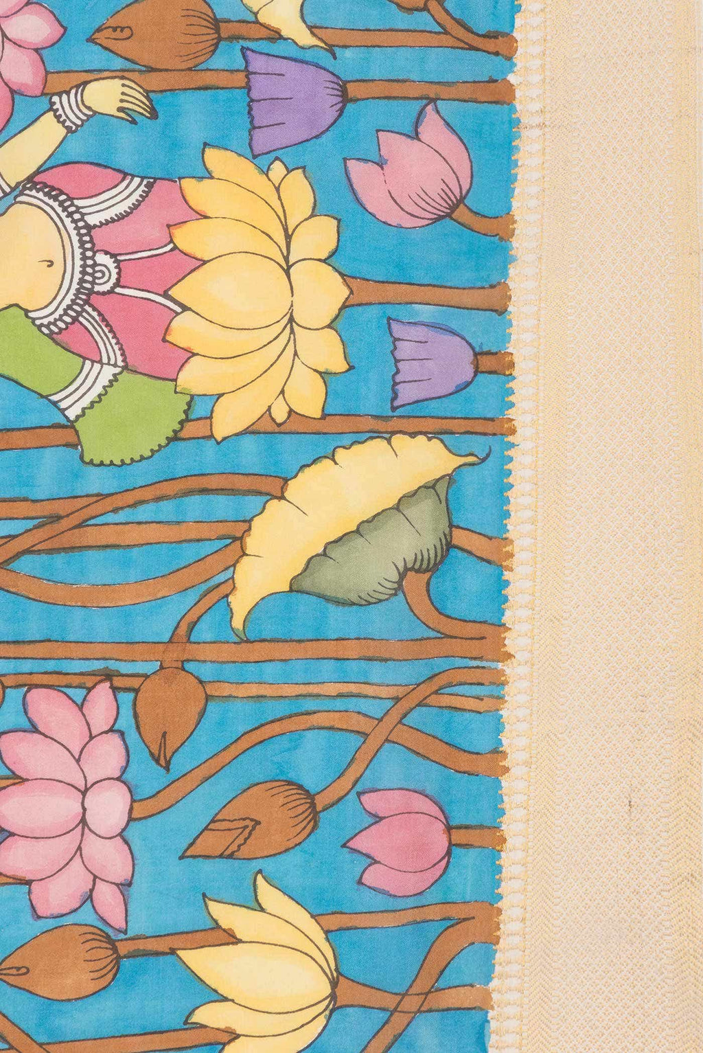 Sky Blue Dual Tone Mangalagiri Cotton Saree