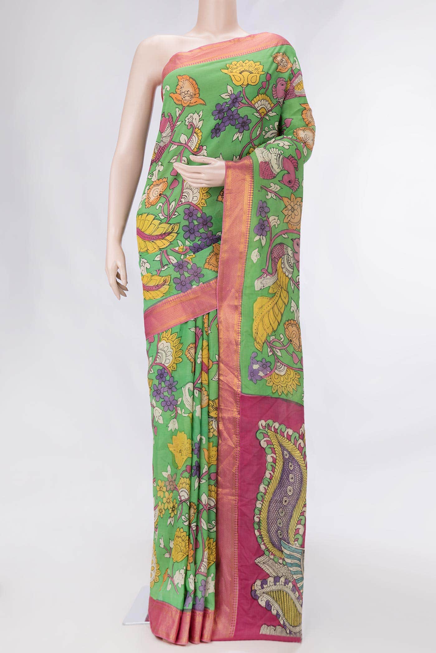 Green Dual Tone Mangalagiri Cotton Saree