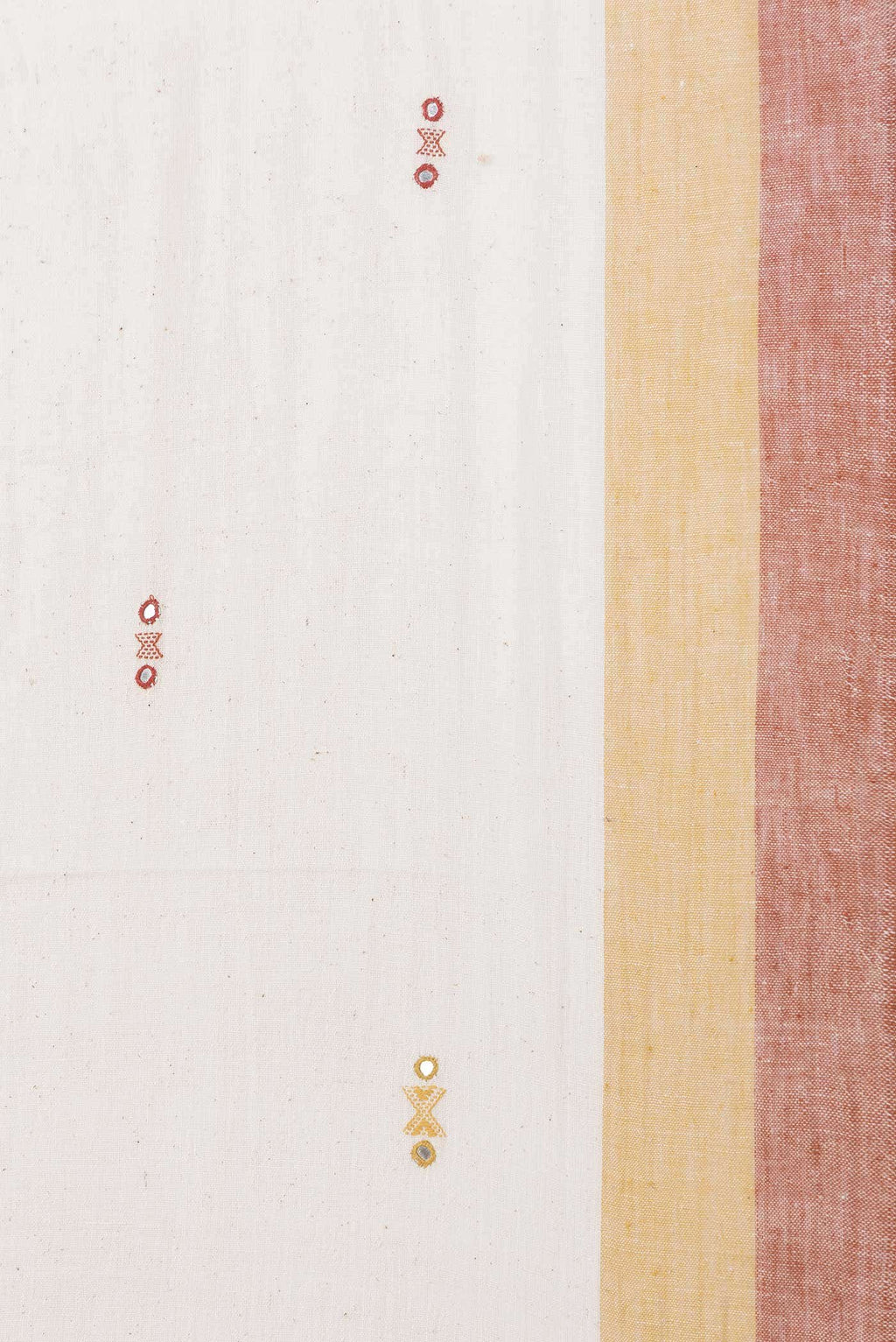 Off White Dual Tone Linen Cotton Saree