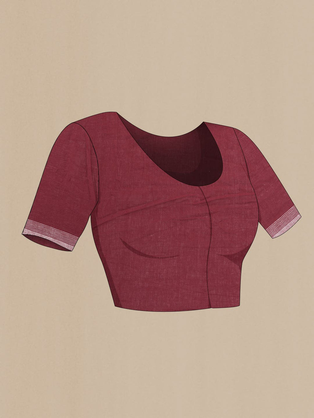 Maroon Dual Tone Linen Cotton Saree