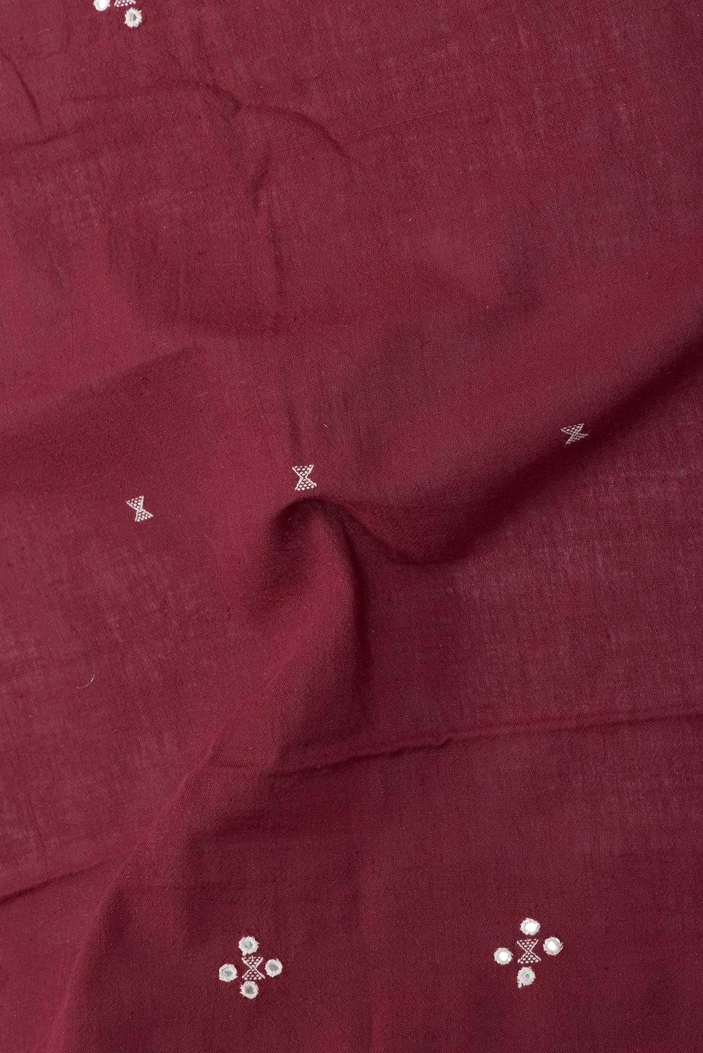 Maroon Dual Tone Linen Cotton Saree
