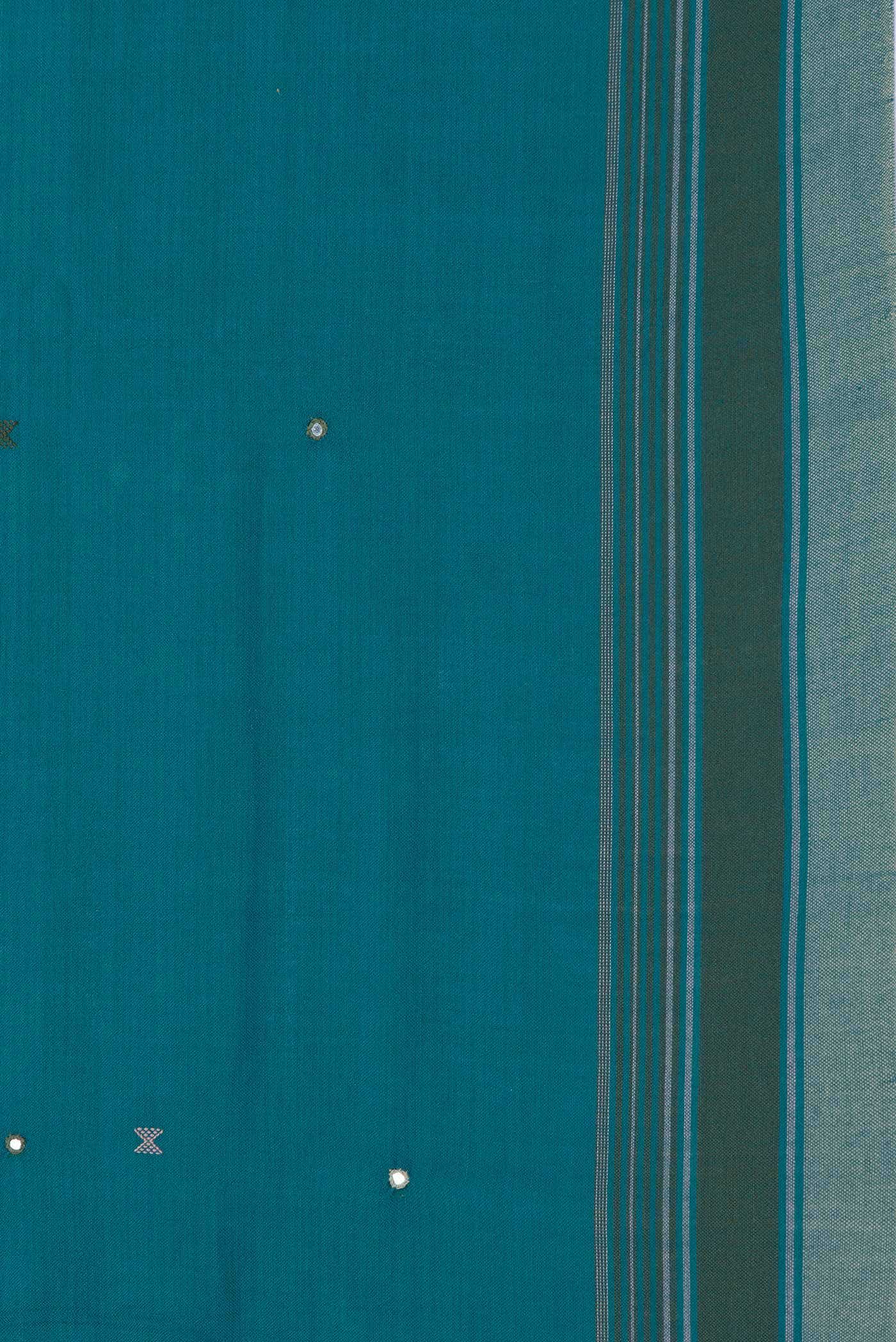 Green Dual Tone Linen Cotton Saree