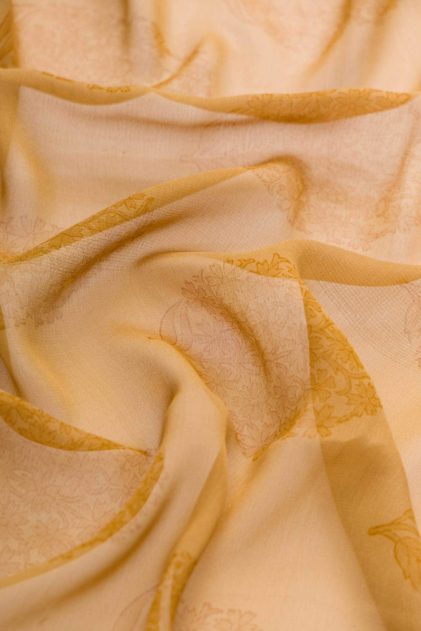 Dark Beige Mysore Georgette Saree