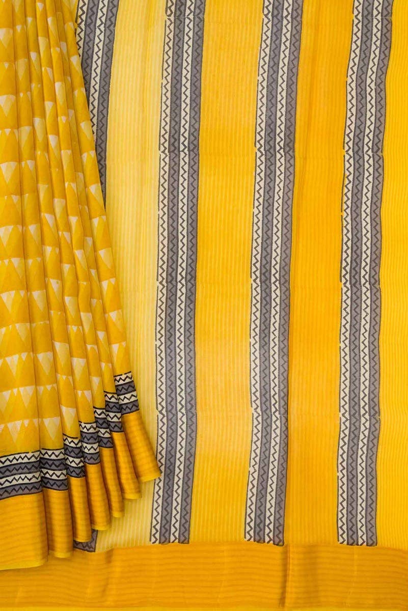 Mustard Dual Tone Mysore Georgette Saree